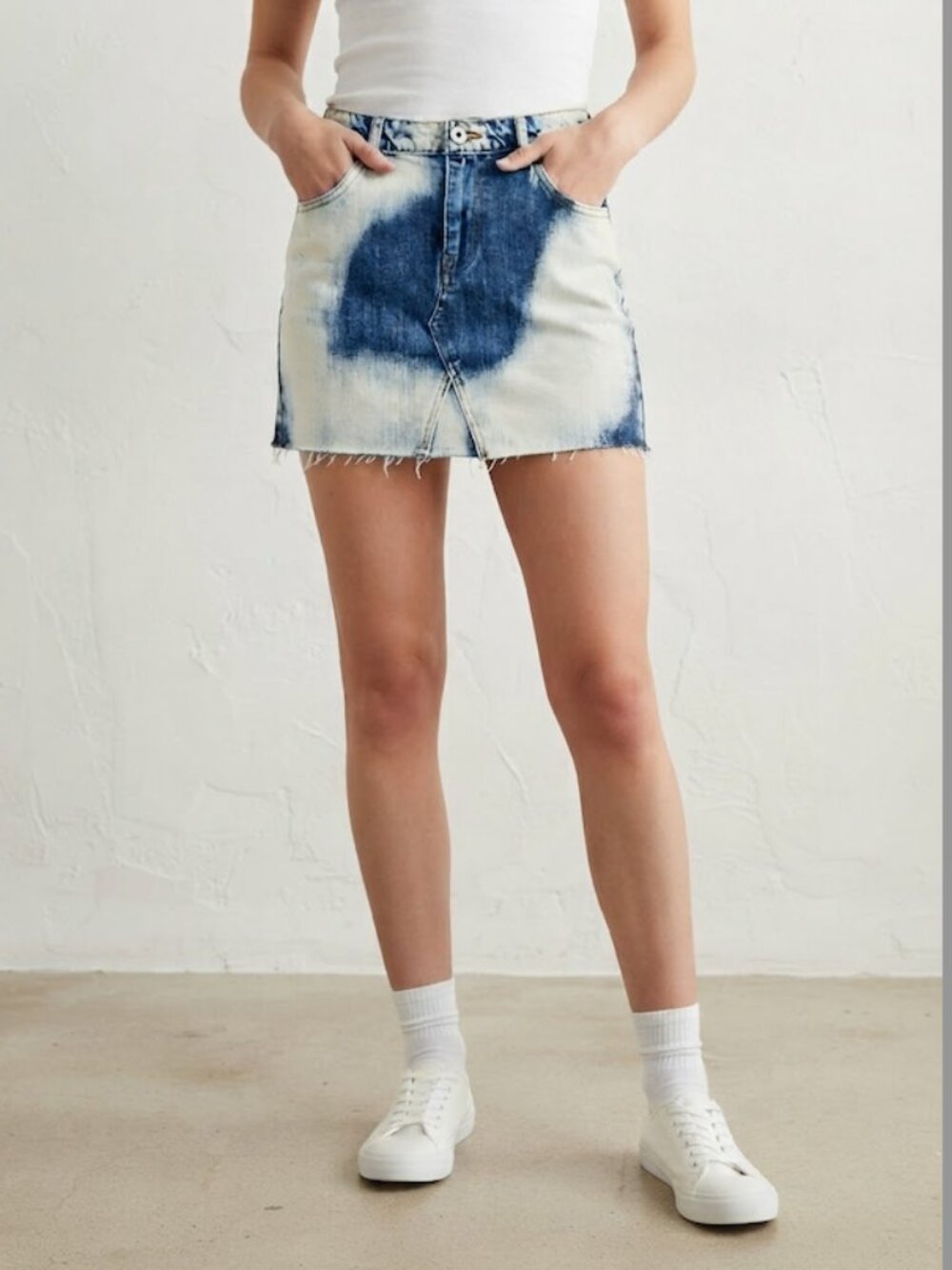 Highway Jeans Denim Skirt Mini Bleach Wash Blue Size 11/12